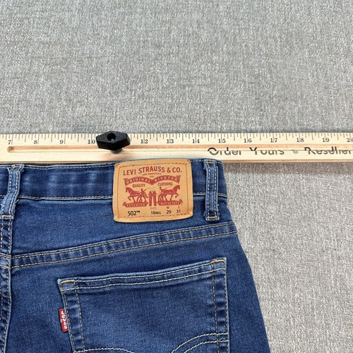 Levis 502 Jeans Boys 18 Regular 29x30 Blue Slim Straight Stretch Medium Wash - Picture 7 of 10