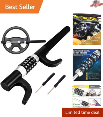 Ultimate Steering Wheel Lock - Anti Theft Security - Keyless Password - 1 Unit