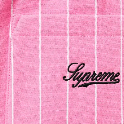 Supreme Pinstripe Shirt ピンク Supreme Pinstripe Fleece Sweatshort Pink Size medium Embroidered