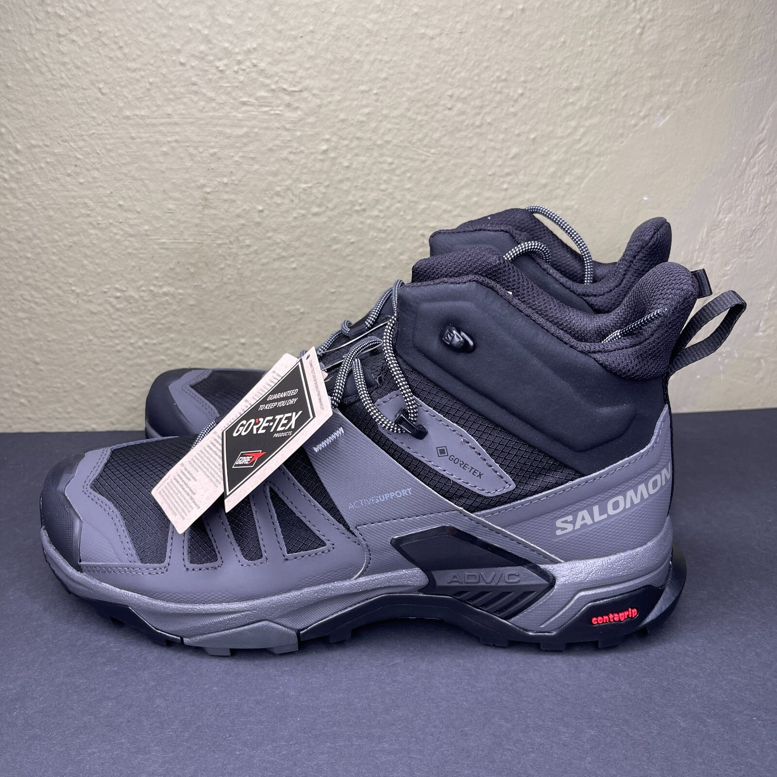 Stivali Salomon X Ultra 4 Mid GTX Uomo Taglia 10 Nero Grigio Impermeabili Escursionismo Trail
