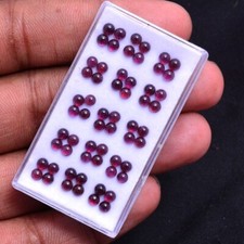 60 Pcs Natural Garnet Round Cabochon 3mm Untreated Loose Gemstones Wholesale Lot
