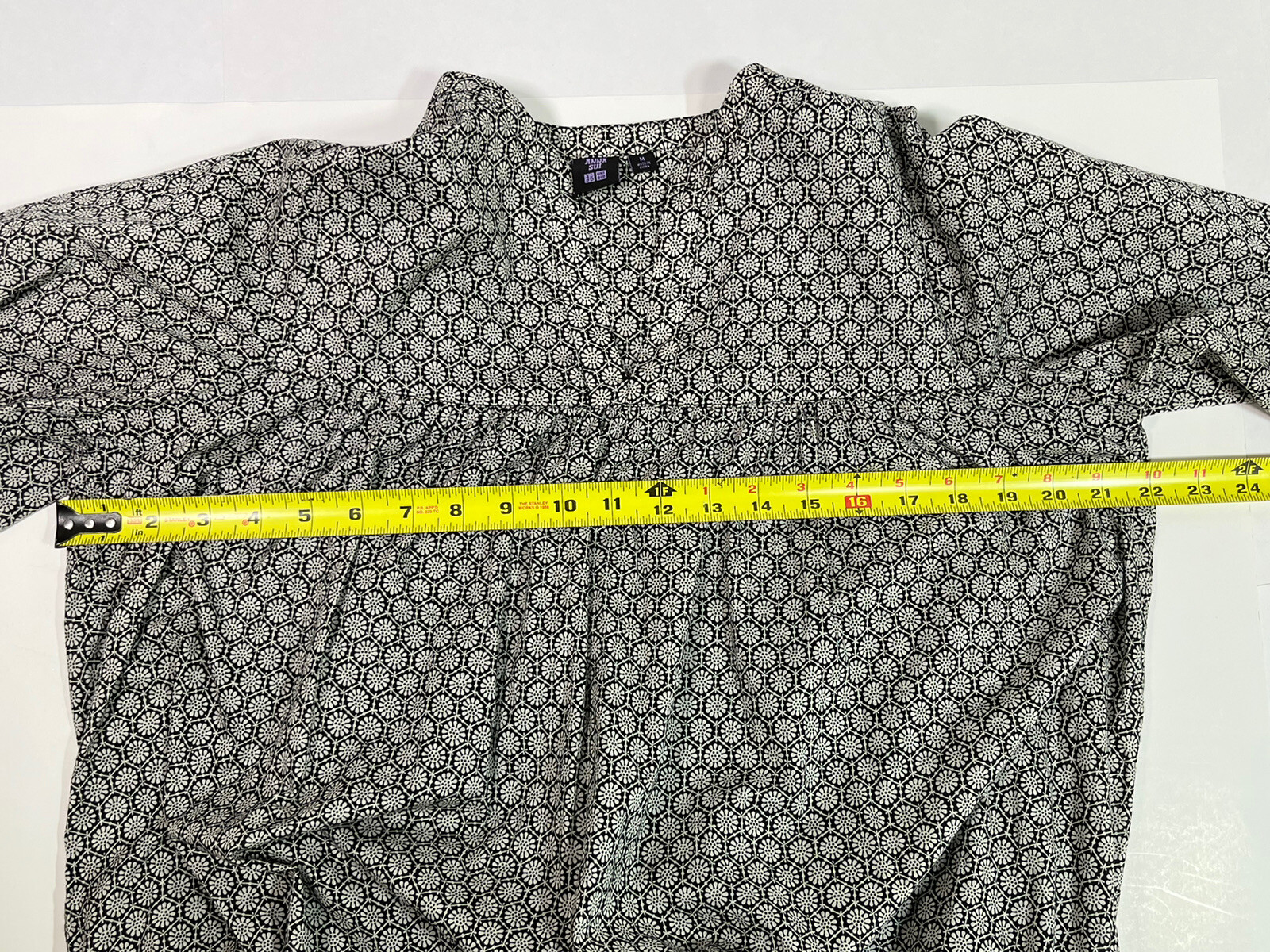 Anna Sui Uniqlo Black White Floral Ruffle Midi Dress Womens Medium Sweed thumbnail 6