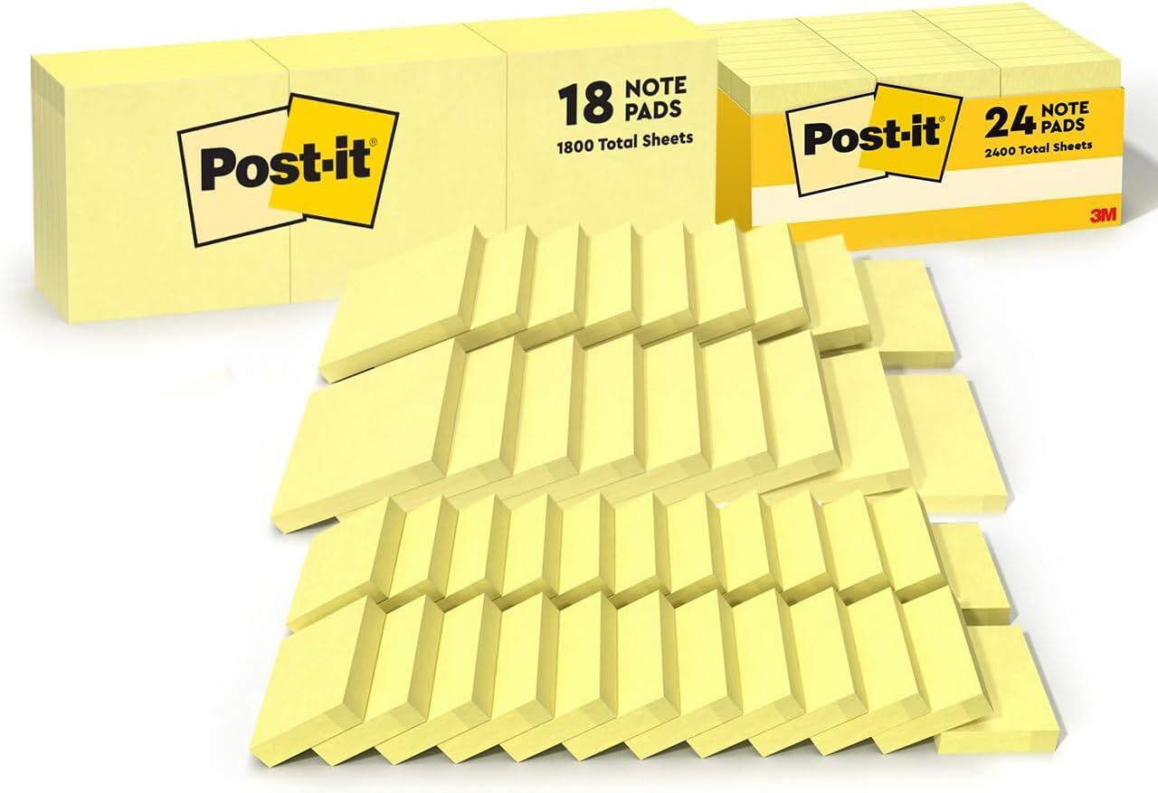 18 Sticky Notes Pads, 1 3/8 x 1 7/8 Inch, 24-Pack  -image