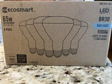 EcoSmart 65-Watt Equivalent BR30 Dimmable LED Light Bulb Daylight 6-Pack .