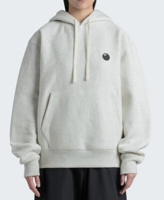 Stussy Ash Heather 8 Ball Embroidered Logo Hoodie Sweatshirt