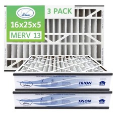 Trion Air Bear 266649-105 3-Pack - 16" x 25" x 5" Pleated Air Filter, MERV 13