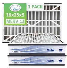 Trion Air Bear 266649-105 (3-Pack) - 16" x 25" x 5" Pleated Air Filter, MERV 13