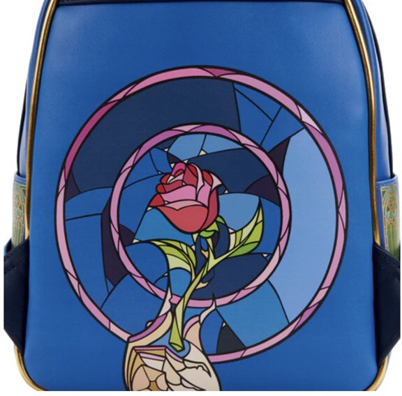 Loungefly Beauty and the Beast Enchantress Stained Glass Mini Backpack D23 Belle Loungefly Brings Beauty & the Beast Enchantress Bag to D23 Expo main image 4