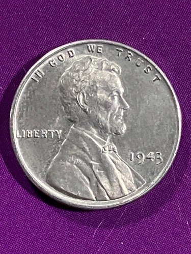 1943 steel wheat penny no mint mark, doubling on the letters , an A behind ear - Picture 2 of 4