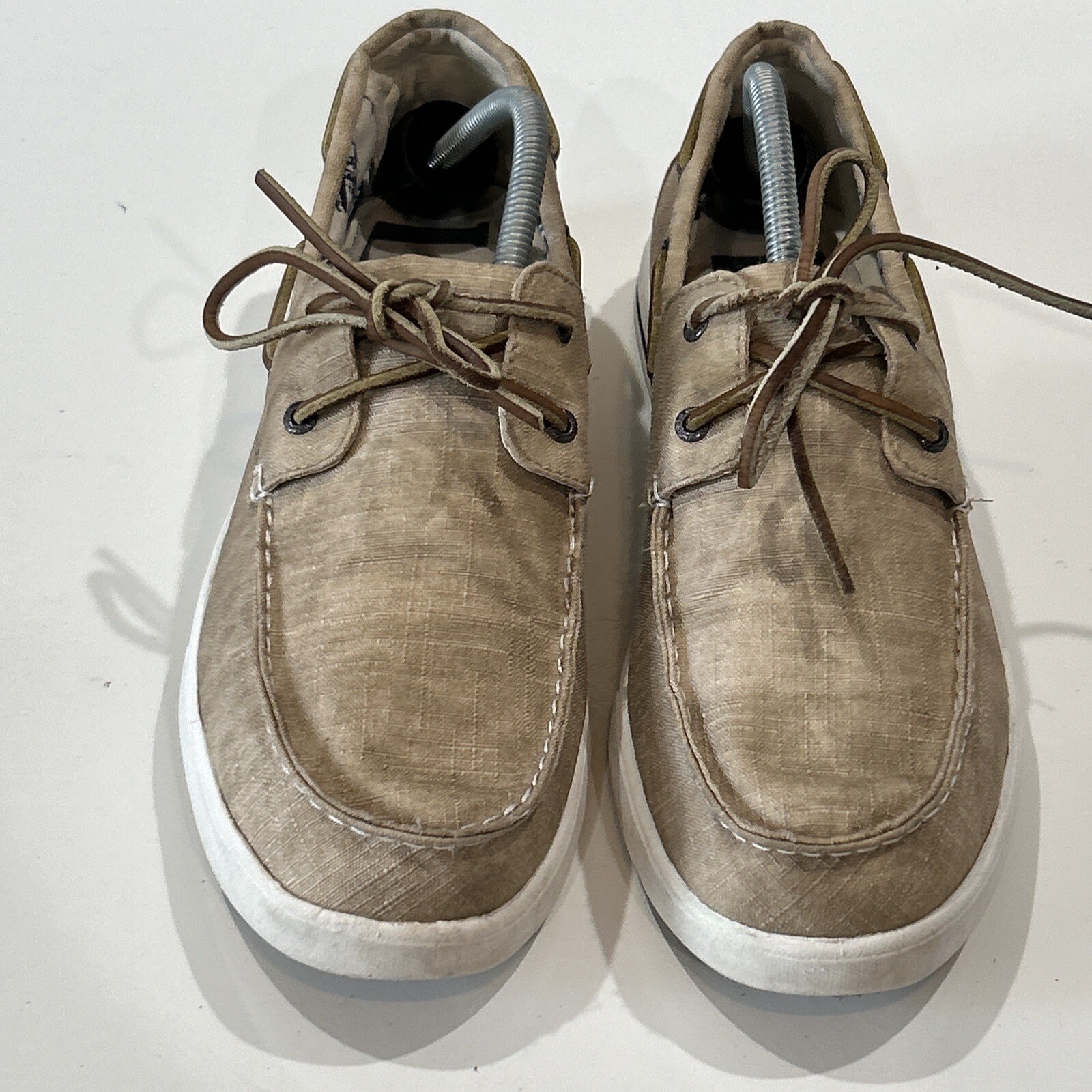 SAOLA LL BEAN Sneakers in tela lavata dal sole 2 occhielli scarpe da barca in pizzo marrone uomo 10