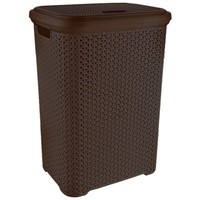WäSchekorb Mit Deckel In Rattan-Optik, 55L Braun