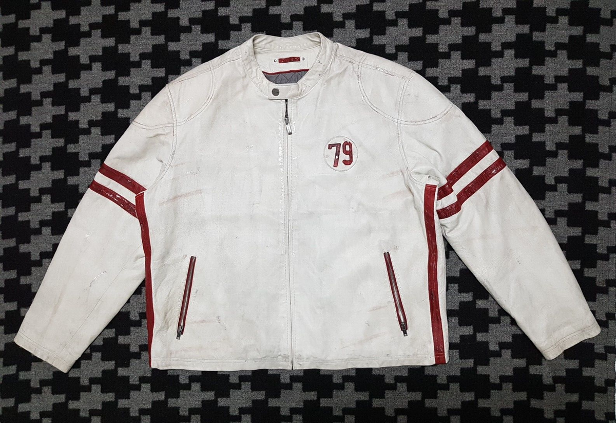 WILSON LEATHER M. JULIAN DRAGON 79 SILVER PAINT WHITE CAFE RACER