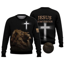 Jesus Is My Savior Ugly Christmas Sweater 3D Printed Best Gift For Xmas