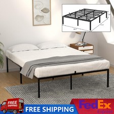 Metal Platform Bed Frame Full Size Heavy Duty Sturdy Steel Slat Support Bedroom