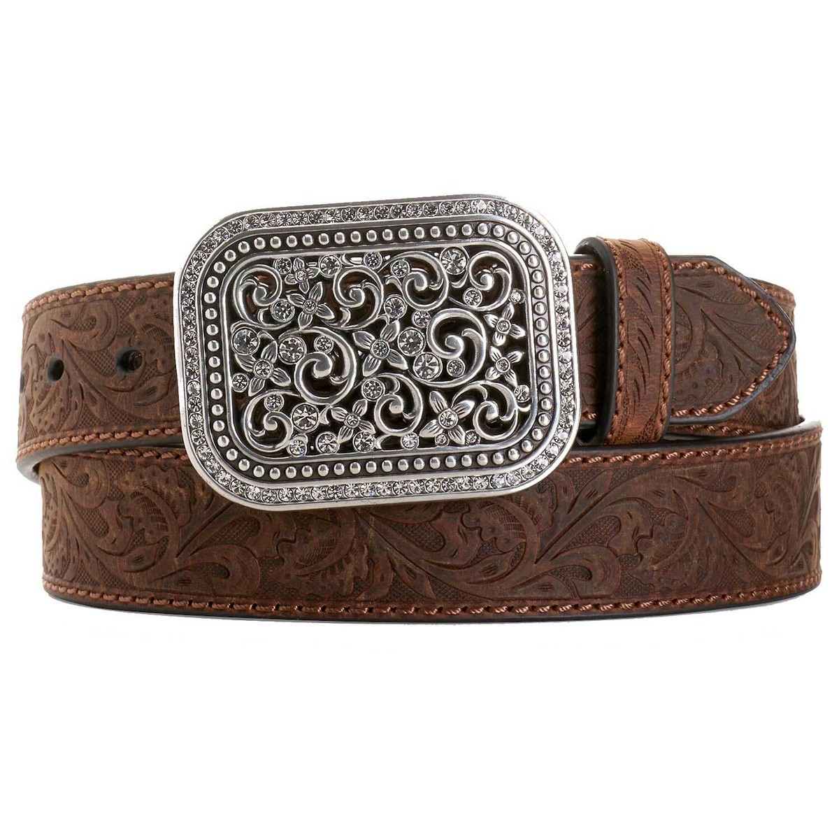 Ariat Womens Western Filigree Rhinestone Buckle Embossed  display picture 1
