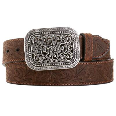Ariat Womens Western Filigree Rhinestone Buckle Embossed  display picture 1