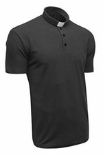 Clergy Polo Shirt Short Sleeve in Black Color
