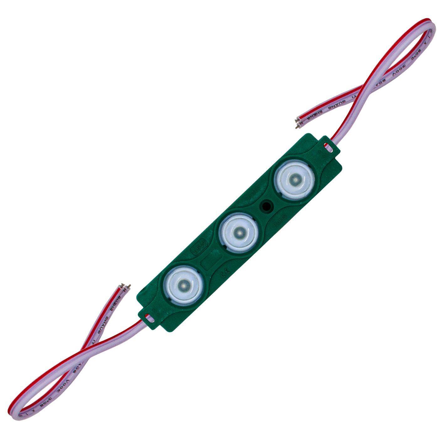 LED module chain Green 12V 1,5W 125mA IP65 3x LED per module 88,5x17 ...
