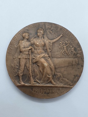 France, Médaille, Pro Patria, Préparation Militaire, 1911, Bronze