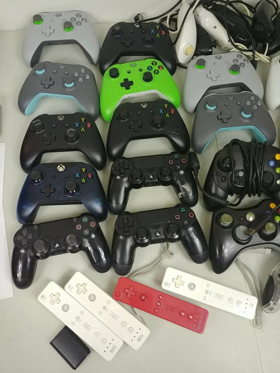 41 BROKEN CONTROLLERS HUGE LOT ps2 ps3 ps4 xbox one 360 switch FOR PARTS REPAIR