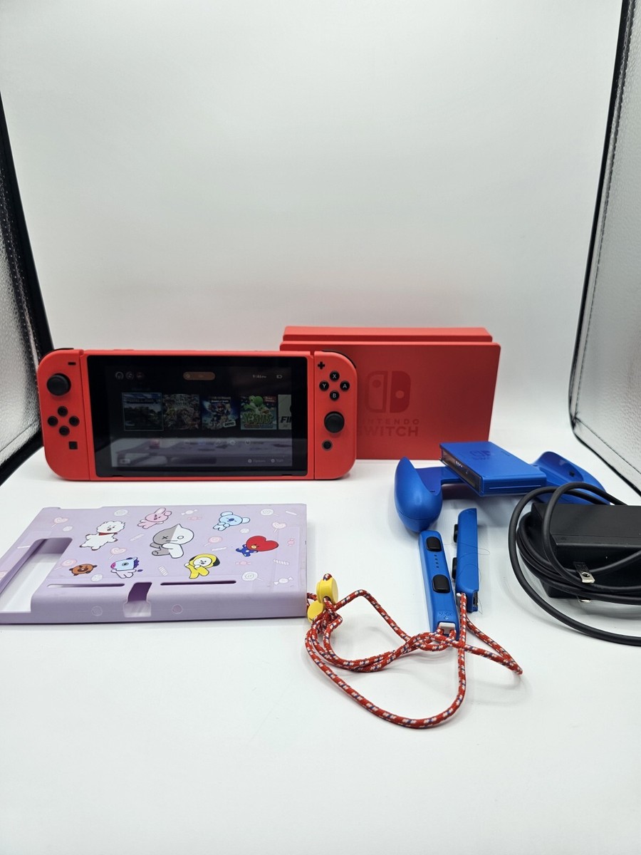 Mario Limited Edition Nintendo Switch With Games Red And Blue