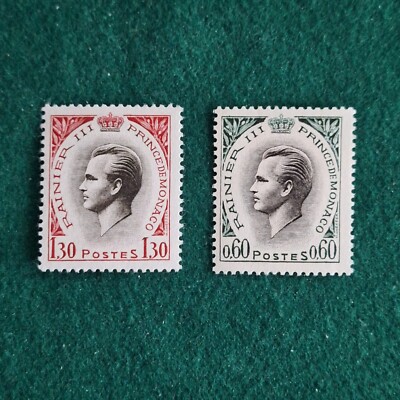 MONACO 1965 - PRINZ RANIERI - KOMPLETTE SERIE 2 WERTE NEU POSTFRISCH **