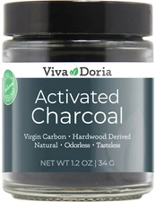 Viva Doria Virgin Activated Charcoal Powder, Food Grade, 1.2 Oz