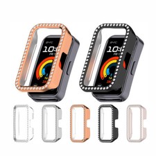 For HUAWEI Band 10/10NFC/9/8 PC Watch Case Skeleton Protective Case with Diamond