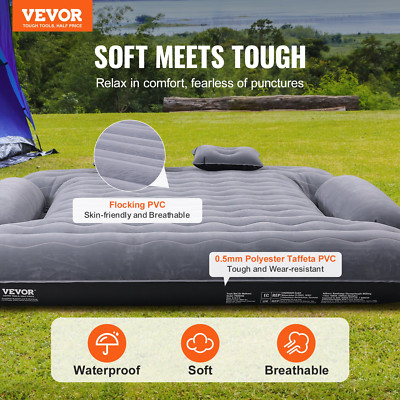 Truck Bed Air Mattress 6-6.5 ft w/Pump Pillows Bag for Silverado RAM F150/250