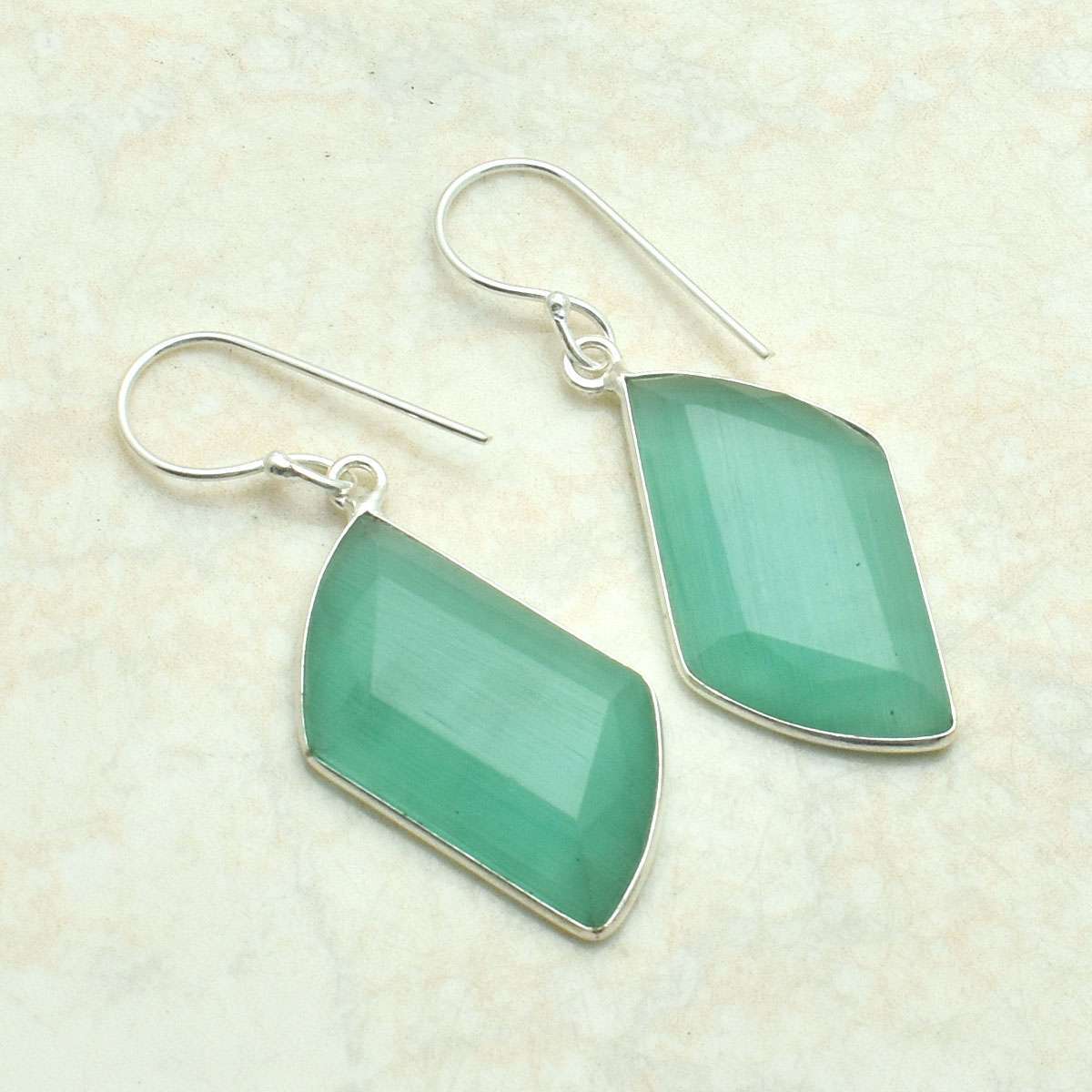 Cat Eye Handmade Drop Dangle Earrings Jewelry Gift For Her 1.84