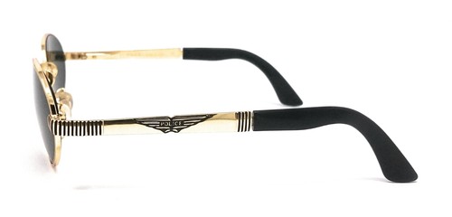 OCCHIALI DA SOLE UOMO DONNA POLICE 2166 A03 ORO E NERO OVALE VINTAGE - Foto 3 di 5