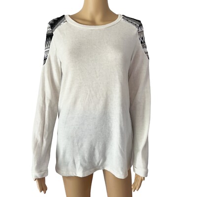 12pm By Mon Ami Southwestern Boho Knit Long Sleeve Lightweight Knit Sweater Sm