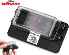 4 Way Blade Fuse Block Car Boat Auto Power Distribution Holder LED Box Kit