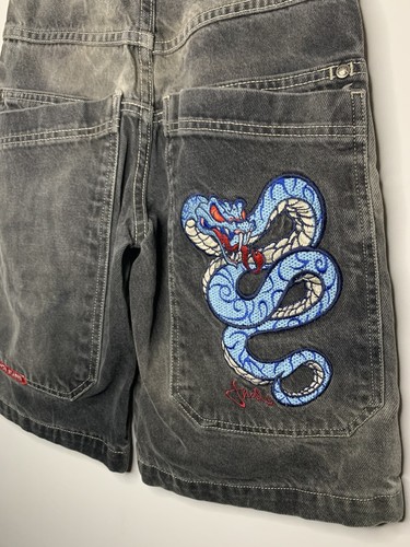 vintage JNCO snake jeans 90s YOUTH SIZE 8 denim shorts dragon skate jorts - Picture 5 of 11