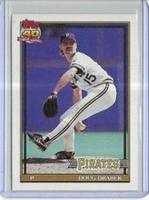 1991 Topps #685b Doug Drabek Pittsburgh Pirates variation black insert border