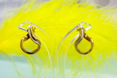 20 mm Creolen 750 Gelbgold 18 KT Gold Ohrringe in sich gewellt👍 extravagant - Bild 1 von 4