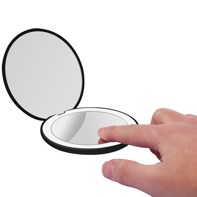 Light Up Folding Led Makeup Mirror Rechargeable 1x 10x 2x Magnification 2 Sided Light Up Folding Led Makeup Mirror, Handheld Light Up Magnifying Mirror