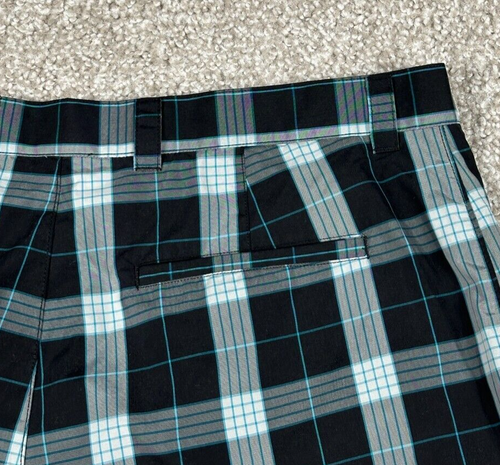 Callaway Herrenshorts 36 schwarz blau kariert vorne flach 10" Schrittlänge Golf Freizeit - Bild 9 von 10