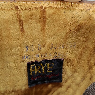 Vtg 70s Frye Campus Boots Women 10.5 /Men 9.5 Brown Square Toe