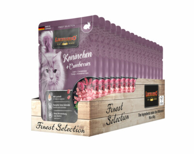 LEONARDO Kaninchen +Cranberries 16x 85g Katzenfutter Nassfutter Katze Beutel