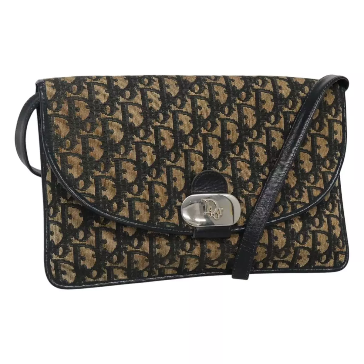Sac bandoulière Christian Dior trotteur toile bleu marine authentique KD091