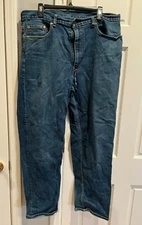 Mens Levi's Jeans Size 40x32 Blue Denim Boot Cut Cotton Blend - RIP BELOW ZIPPER
