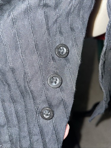 Structure Black Button Long Sleeve Ribbed Design Shirt Size XL-44 -46 - Picture 4 of 8