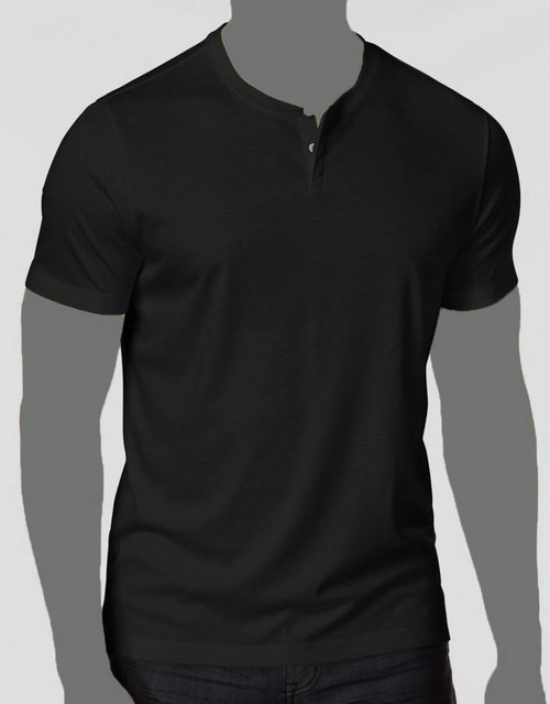 Alfani Mens Soft Touch Stretch Henley Short Sleeve TShirt Blue Medium