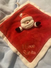 Little Me Baby Lovey I Love Santa Rattle Christmas Holiday Red White Winter Toy