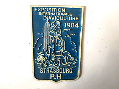 Aluminium plate Concours Aviculture Colombophile Strasbourg 1984 Modene Club