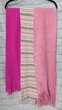 Lot of 3 Women's Pink Fringe Scarves