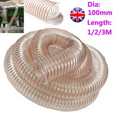 100mm PU Flexible Dust Collection Hose Air Extractor Pipe Ducting Ventilation UK