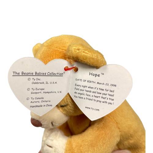Ty Original Beanie Baby 4213 Hope the Praying Bear Tush & Swing RARO, ERRORI ETICHETTA - Foto 12 di 13