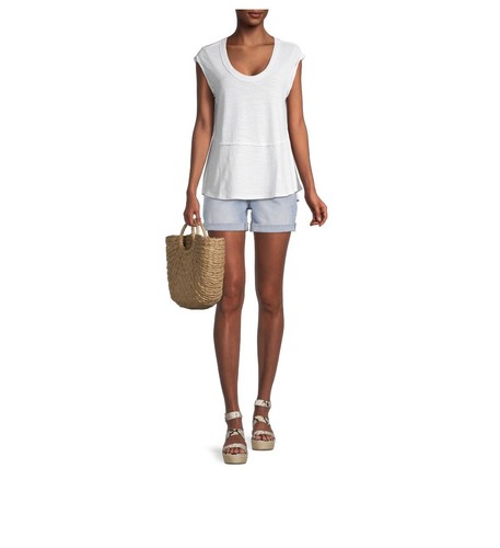 Time and Tru Women's Mid Rise Cuffed 4" Denim Short size 14 - Picture 4 of 7